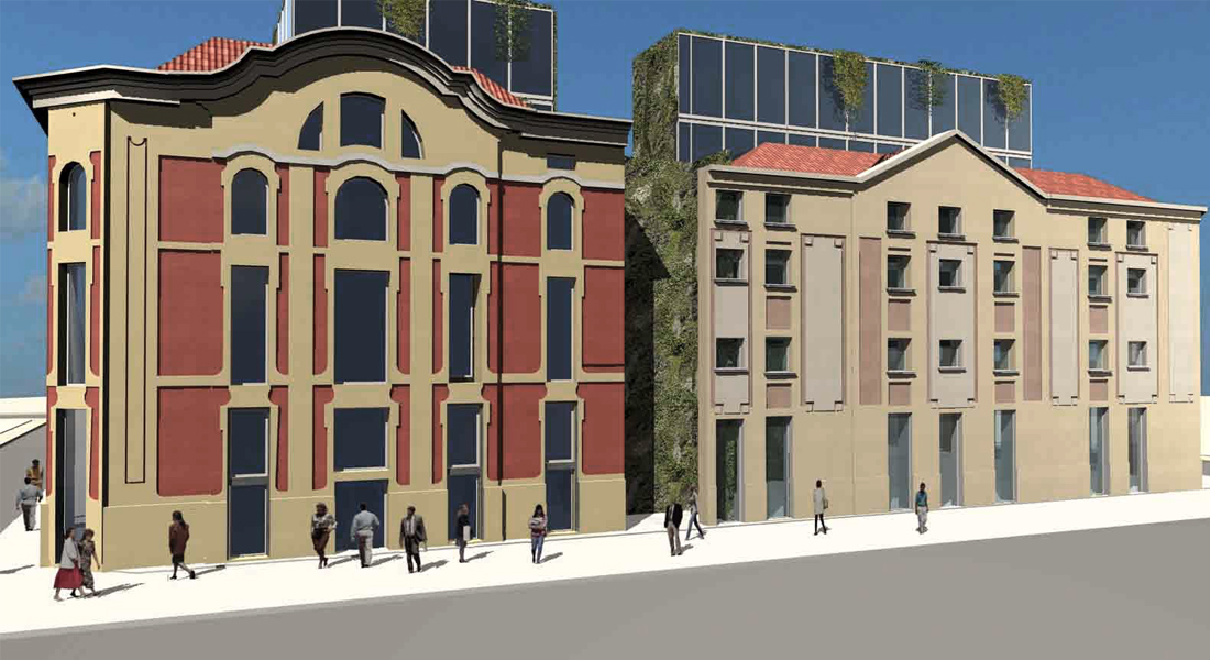 share studio architettura conversione tabacchificio bulgaria area commerciale residenziale